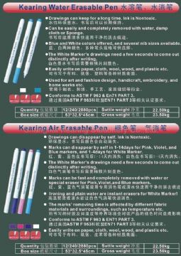 Water Erasable Marker，Fabric Marker,Water Soluble Fabric Marker