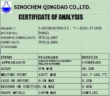 5-Androsten-3Β，7Α-Diol-17-One