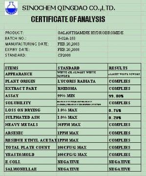 Galanthamine Hydrobromide(New Product)