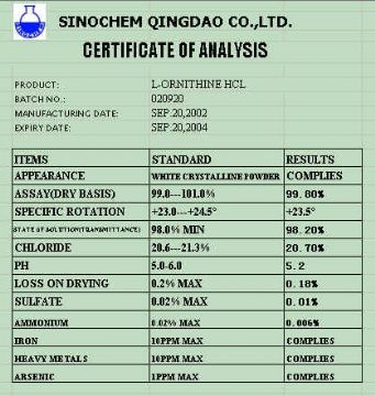 L-Ornithine Hcl(Key Product)