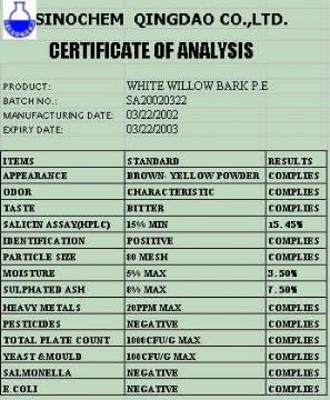 White Willow Bark Extract