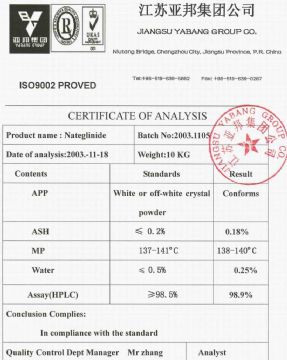 Nateglinide 99.0%