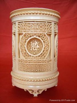 Carved Bamboo Container