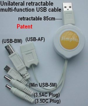 Unilateral Retractable Usb Cable
