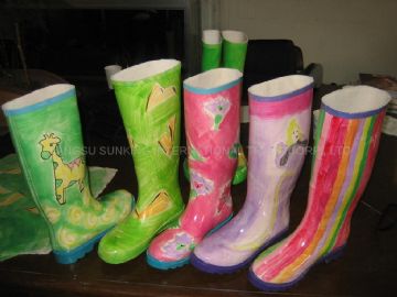 Hand Paint Rubber Boots