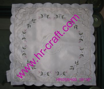 Embroidery And Cutwork Cushion