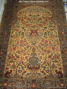 Antique-Washed Carpet Silk Rug
