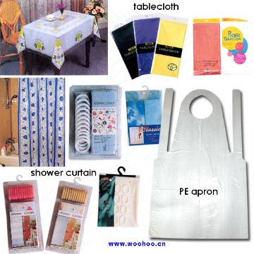 Shower Curtain, Tablecloth, Pe Apron